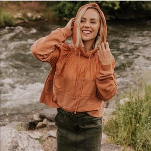 Free People Piper Pullover Medium NWT Mango Color